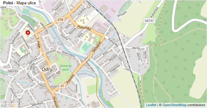Polní - mapa ulice