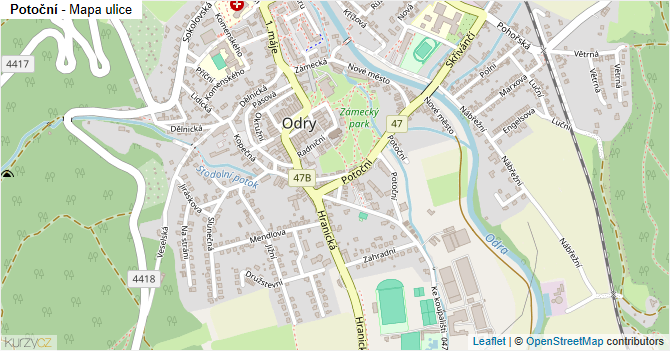 Potoční - mapa ulice