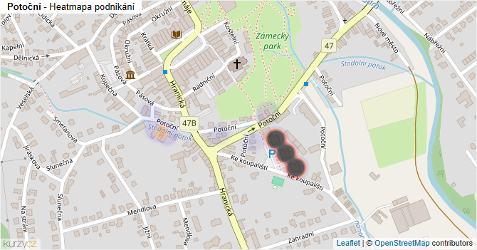 Potoční - mapa podnikání