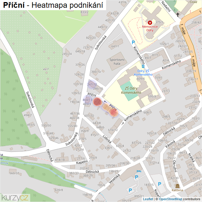 Mapa Příční - Firmy v ulici.