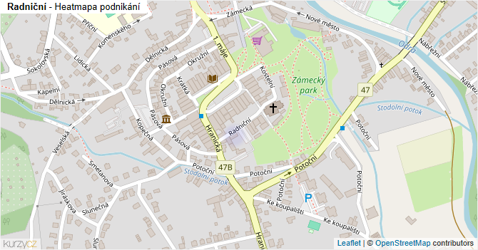 Radniční - mapa podnikání