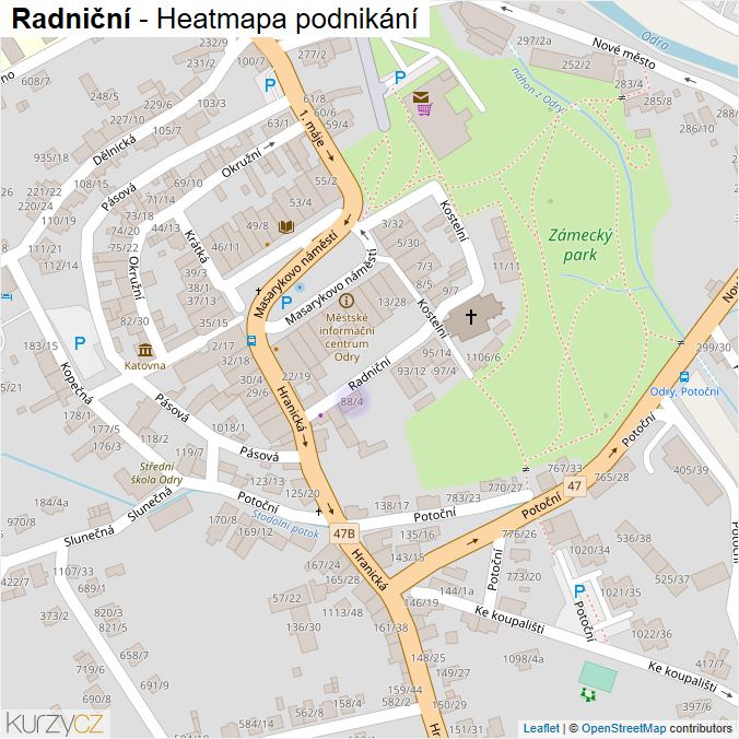 Mapa Radniční - Firmy v ulici.