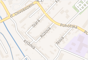 Růžová v obci Odry - mapa ulice