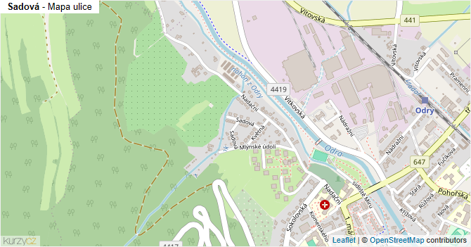 Sadová - mapa ulice