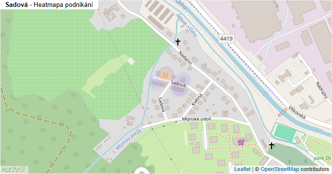 Sadová - mapa podnikání