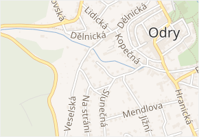 Smetanova v obci Odry - mapa ulice