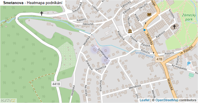 Smetanova - mapa podnikání