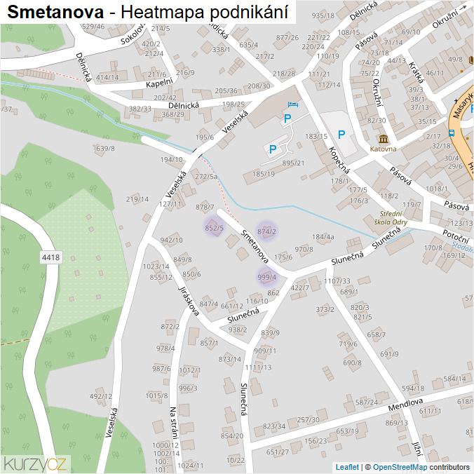 Mapa Smetanova - Firmy v ulici.