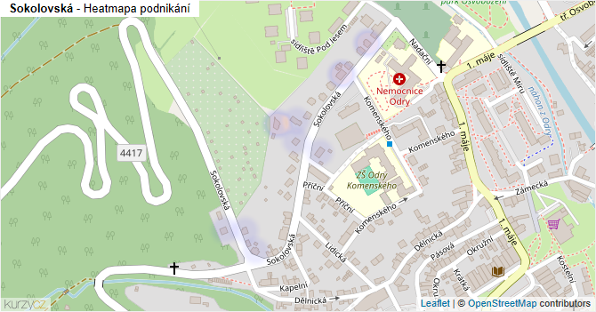 Sokolovská - mapa podnikání