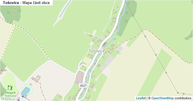 Tošovice - mapa části obce