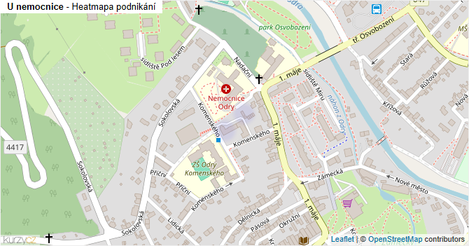 U nemocnice - mapa podnikání