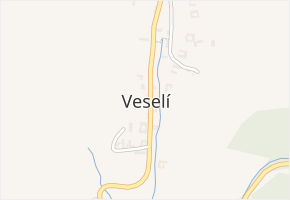 Veselí v obci Odry - mapa části obce