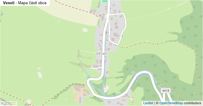Veselí - mapa části obce