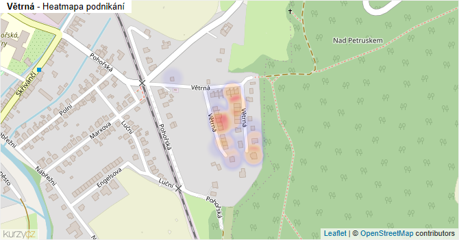 Větrná - mapa podnikání