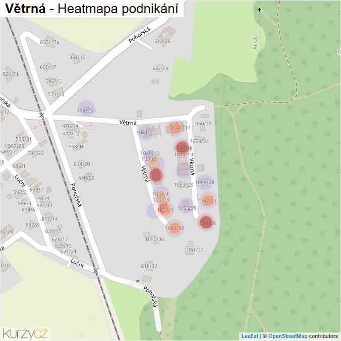 Mapa Větrná - Firmy v ulici.