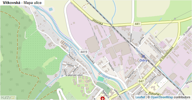 Vítkovská - mapa ulice