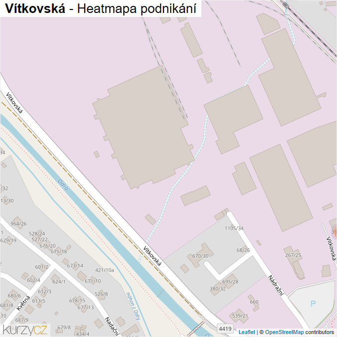 Mapa Vítkovská - Firmy v ulici.