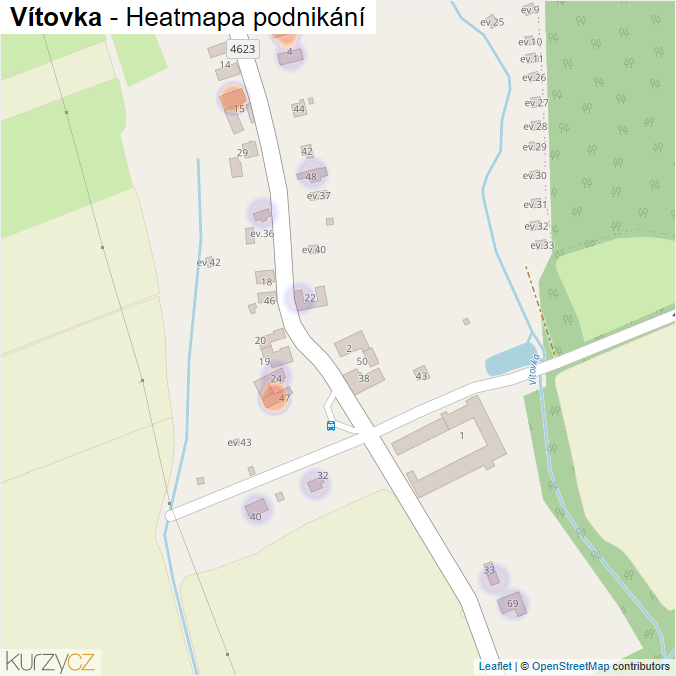Mapa Vítovka - Firmy v části obce.