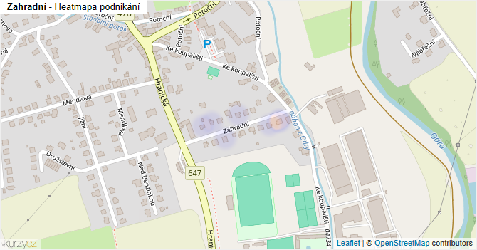 Zahradní - mapa podnikání