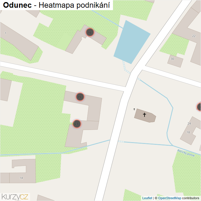 Mapa Odunec - Firmy v obci.