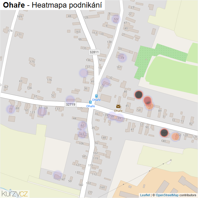 Mapa Ohaře - Firmy v části obce.