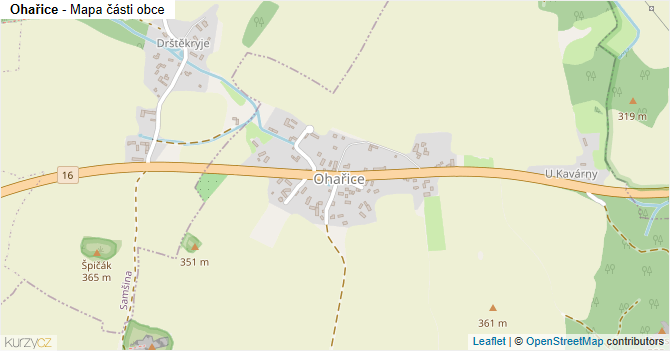 Ohařice - mapa části obce