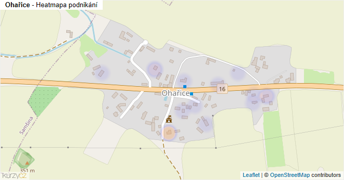 Ohařice - mapa podnikání