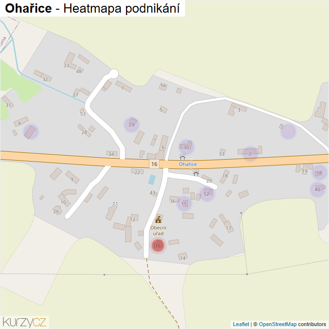 Mapa Ohařice - Firmy v části obce.