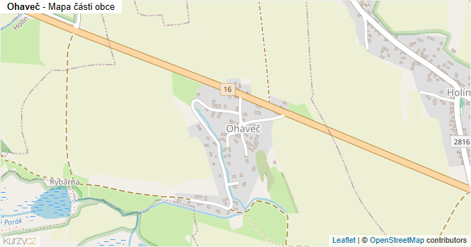 Ohaveč - mapa části obce