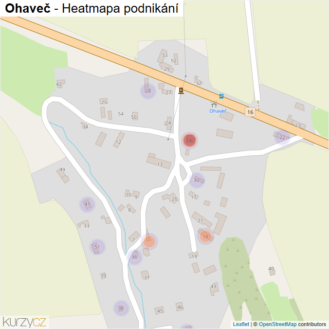Mapa Ohaveč - Firmy v části obce.
