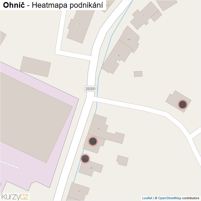 Mapa Ohníč - Firmy v obci.