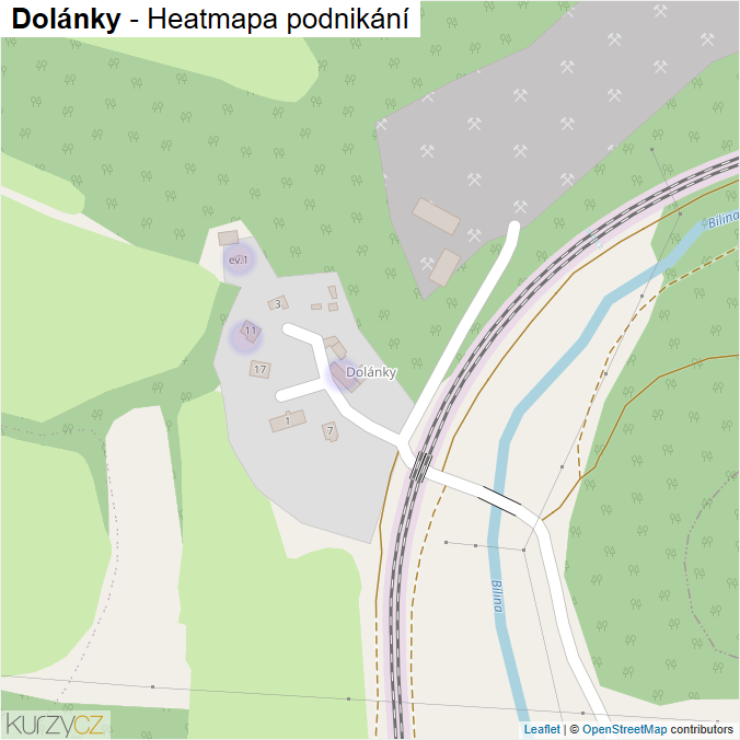 Mapa Dolánky - Firmy v části obce.