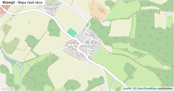 Křemýž - mapa části obce