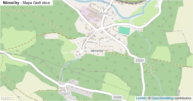Němečky - mapa části obce