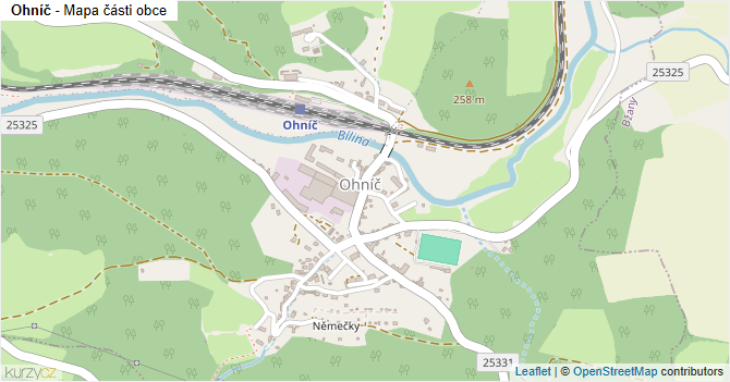 Ohníč - mapa části obce