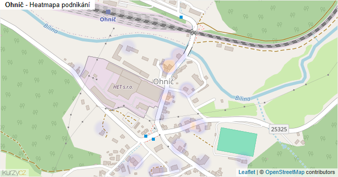 Ohníč - mapa podnikání