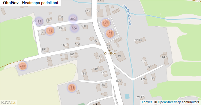 Ohnišov - mapa podnikání