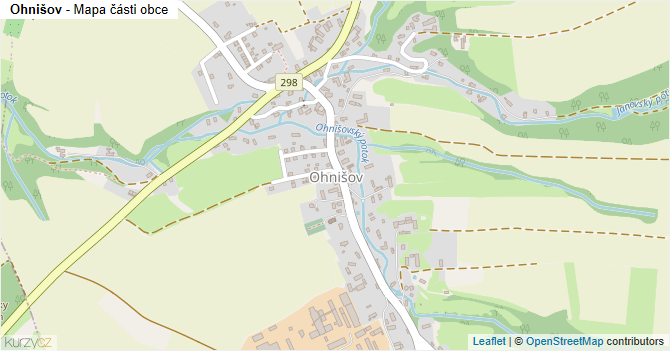 Ohnišov - mapa části obce