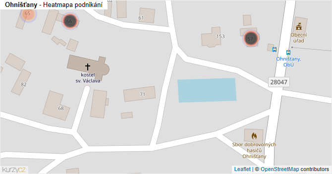 Ohnišťany - mapa podnikání