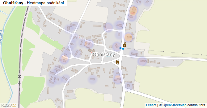 Ohnišťany - mapa podnikání