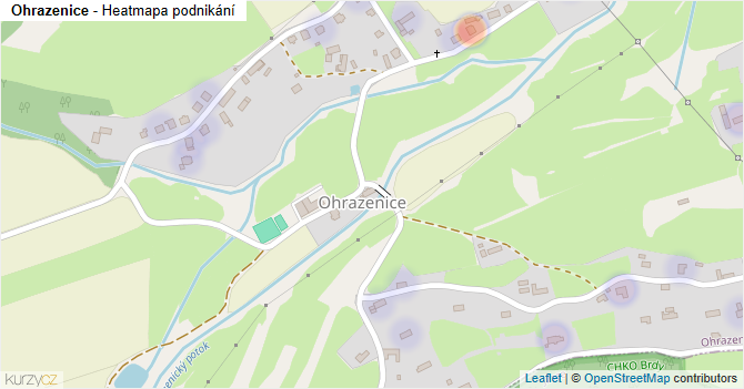 Ohrazenice - mapa podnikání