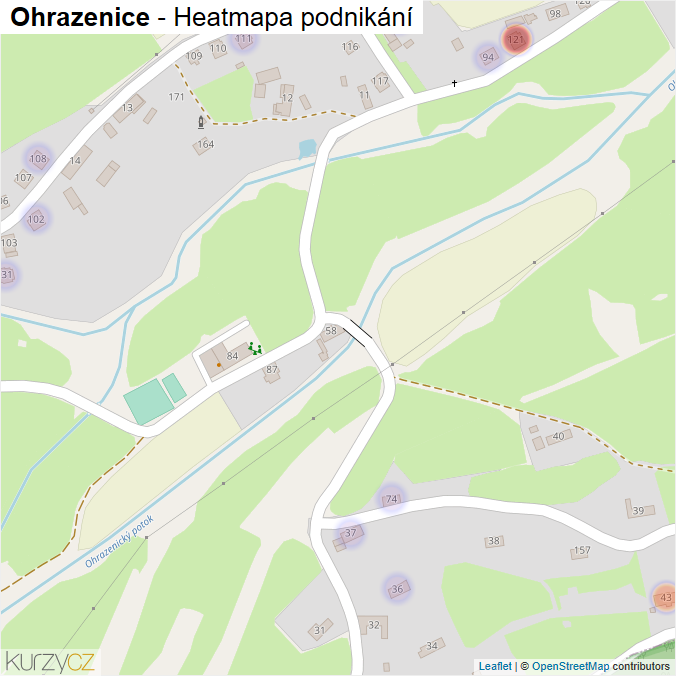 Mapa Ohrazenice - Firmy v části obce.
