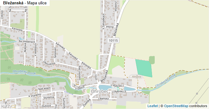 Břežanská - mapa ulice