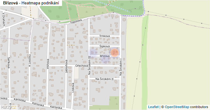 Břízová - mapa podnikání