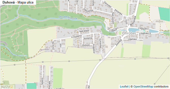 Duhová - mapa ulice