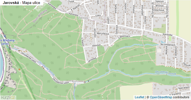 Jarovská - mapa ulice