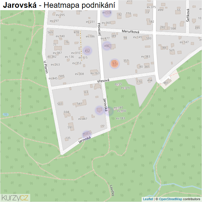 Mapa Jarovská - Firmy v ulici.