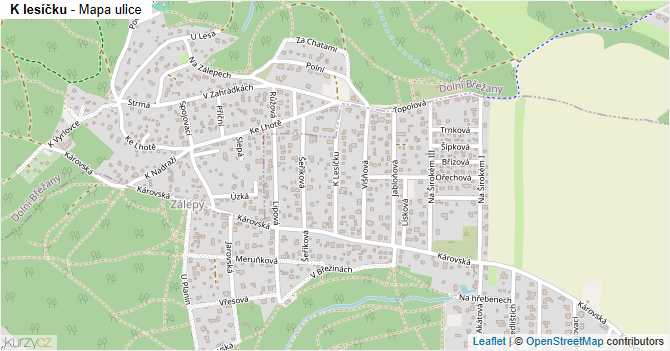 K lesíčku - mapa ulice
