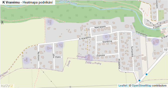 K Vranému - mapa podnikání