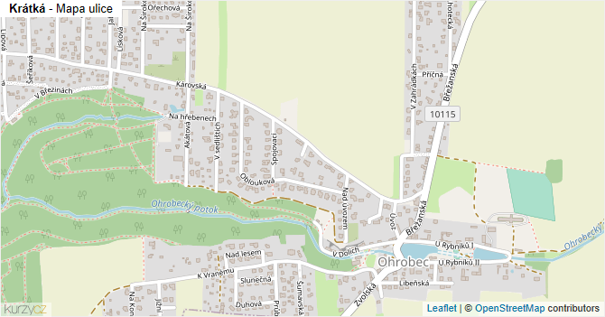 Krátká - mapa ulice